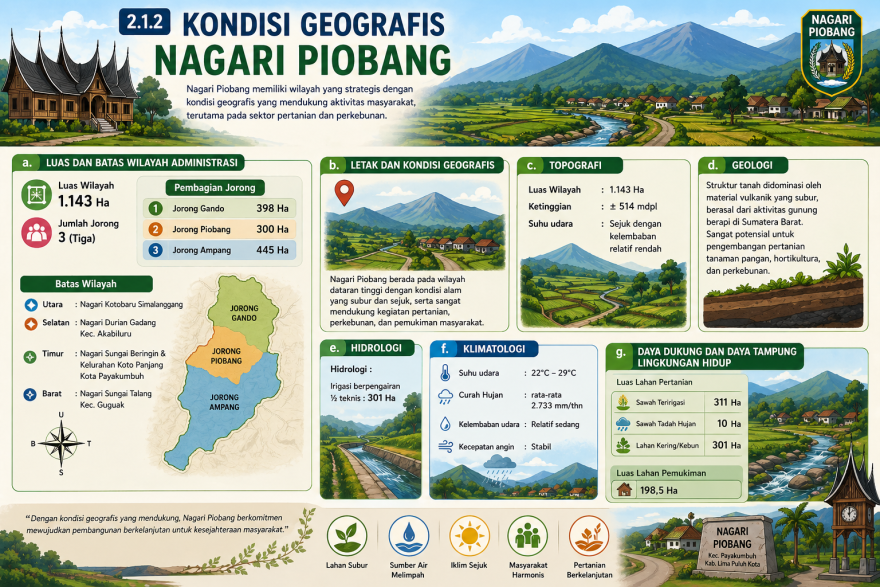 Kondisi Geografis Nagari Piobang